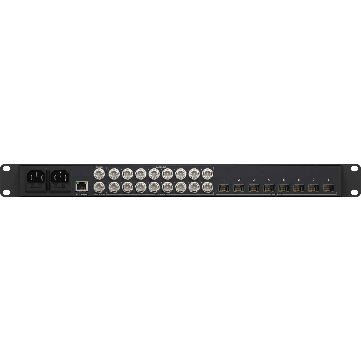 Zadný panel s konektormi 12G-SDI a SFP