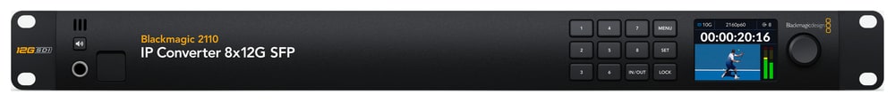 Blackmagic 2110 IP Converter 8x12G SFP – Kontrola signálu priamo v racku