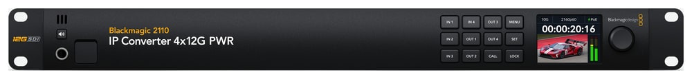 Blackmagic 2110 IP Converter 4x12G PWR – Ovládací panel s LCD displejom