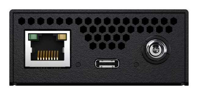 Blackmagic 2110 IP Mini IP to HDMI – Schovaný za displejom