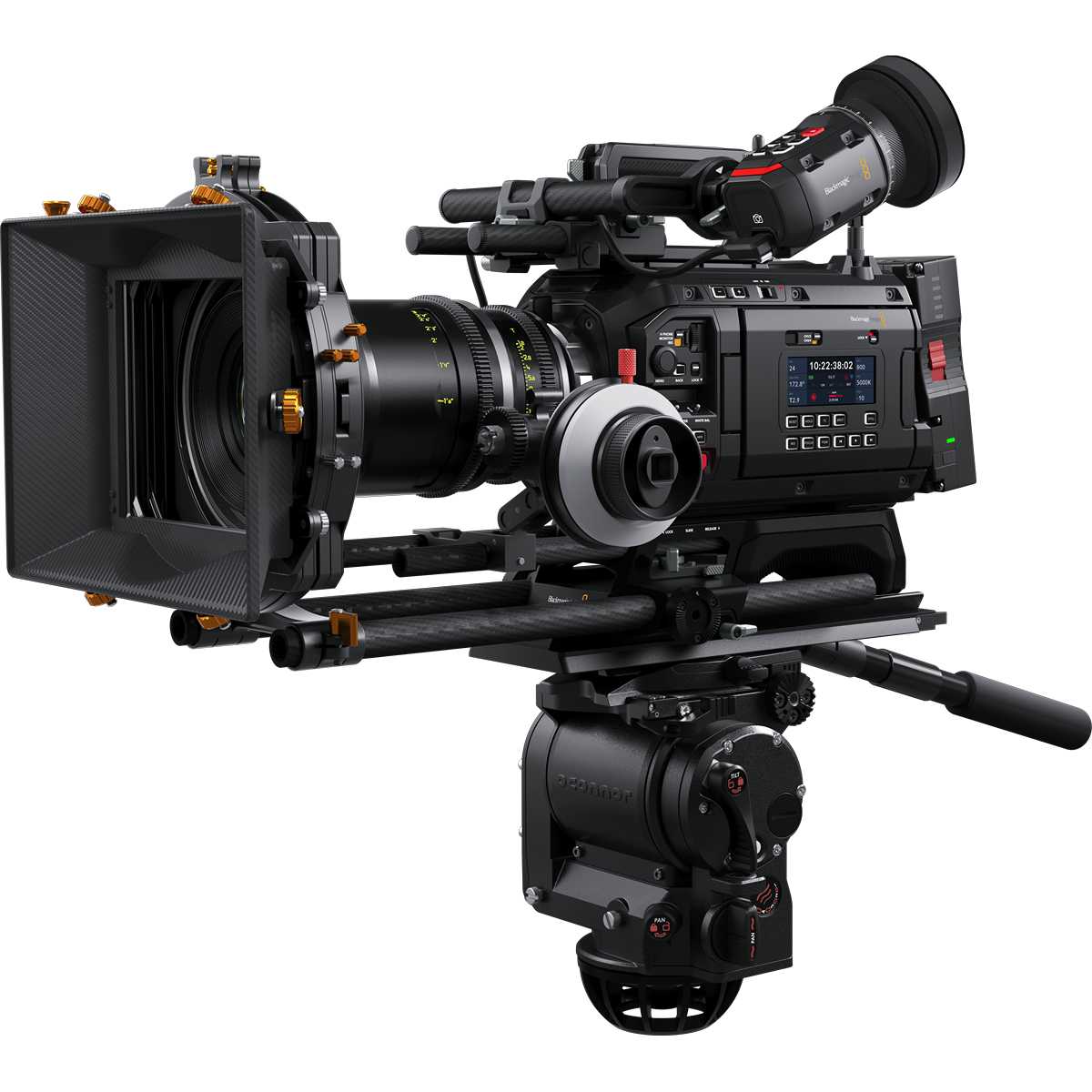 Blackmagic URSA Cine 12K LF s hľadáčikom EVF, pohľad spredu