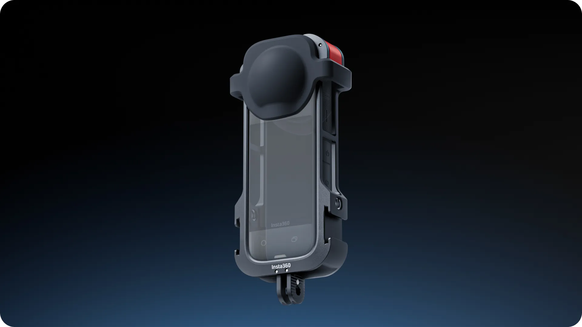 Ochranný rámeček Insta360 X4 s nasazenou kamerou