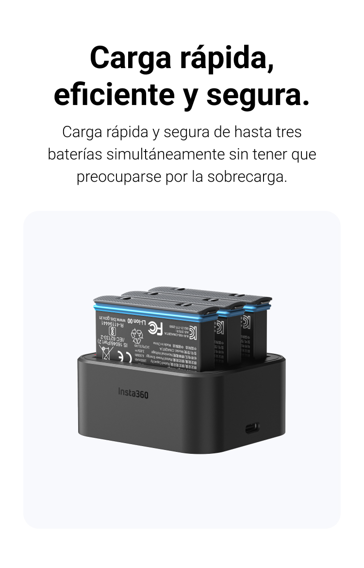 Oficiálny obrázok Insta360 X3 Fast Charge Hub s tromi vloženými batériami
