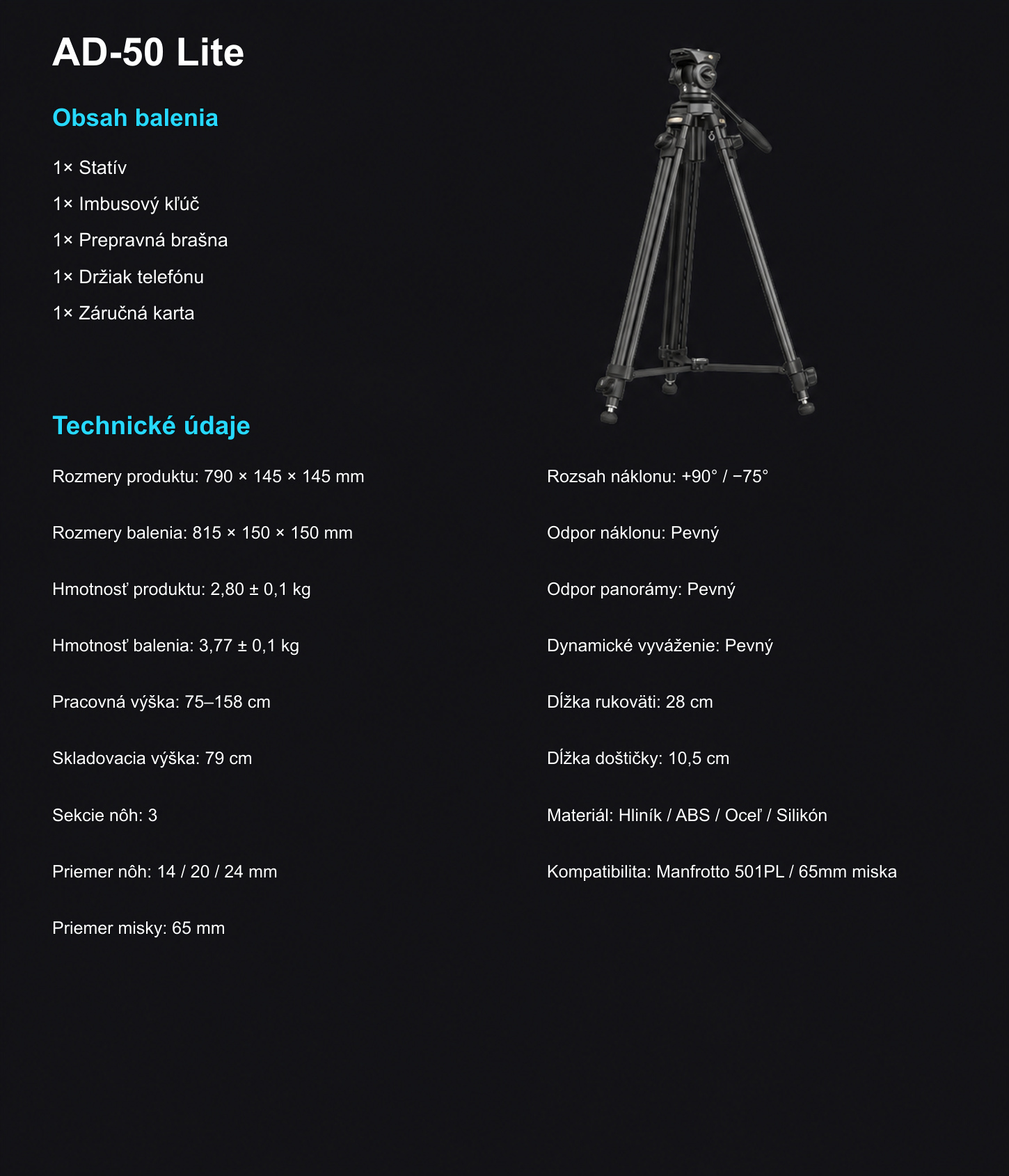 SmallRig AD-50 Lite 4684 – slovenská infografika – 10/12