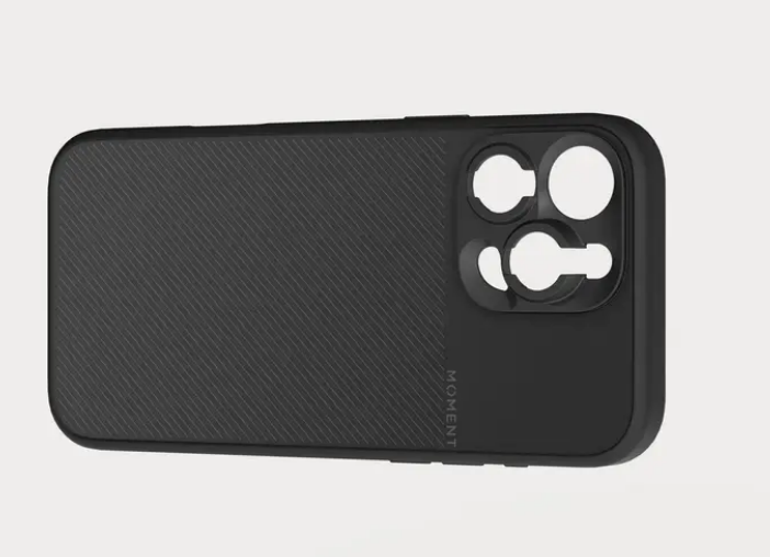 Moment Camera Case iPhone 16 Pro Black, pohled od fotoaparátů