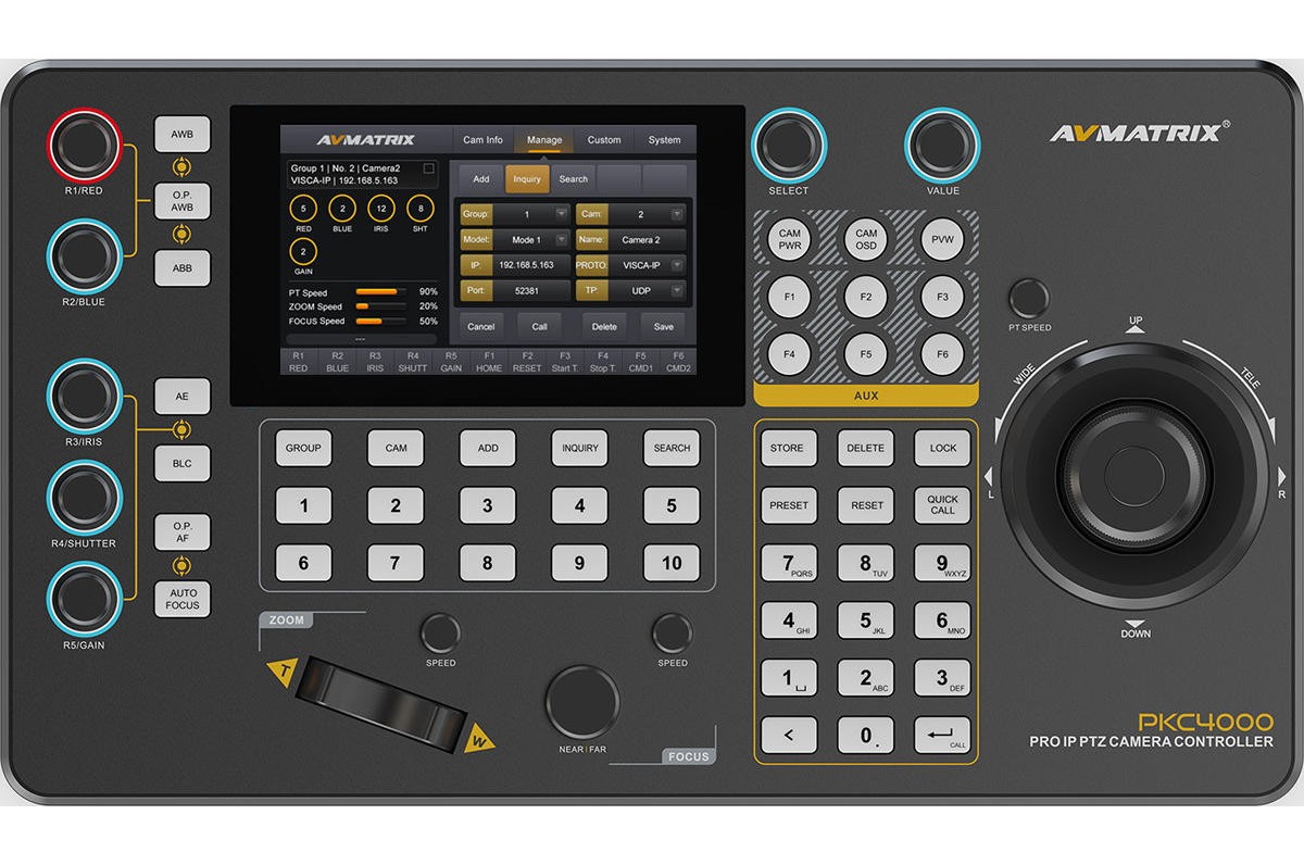 AVMATRIX PKC4000-NDI – Ovládacia plocha