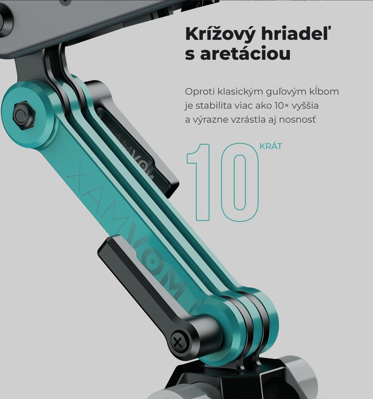Krížový hriadeľ s aretáciou