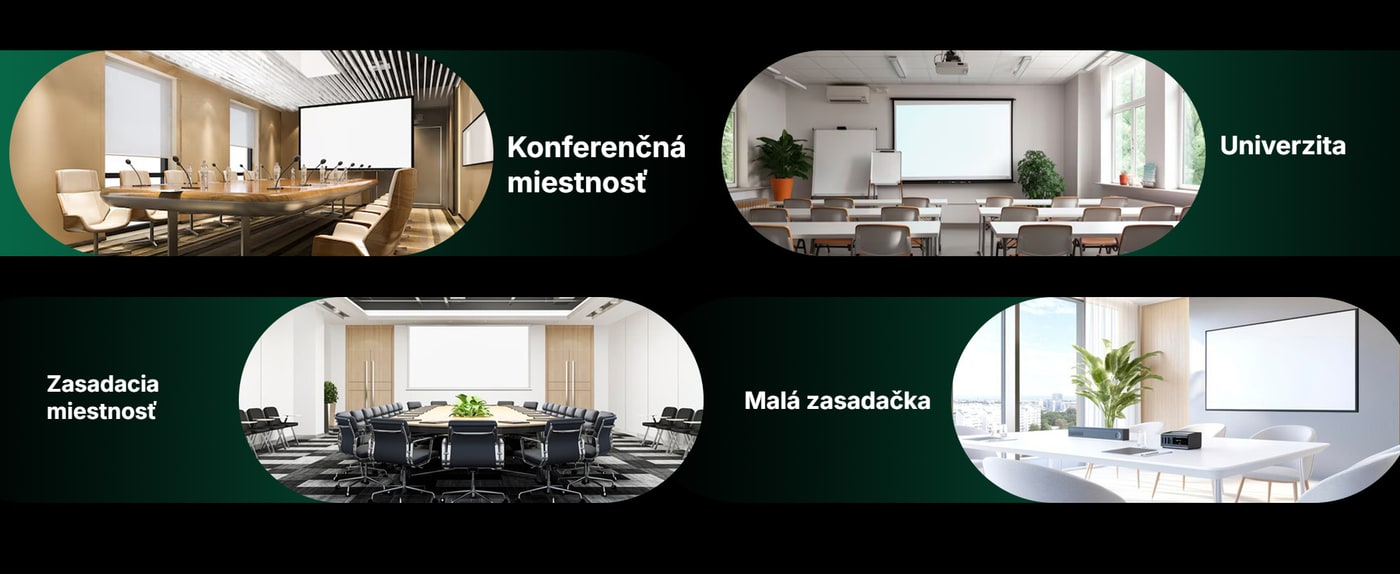 Konferenčná miestnosť, univerzita aj malá zasadačka