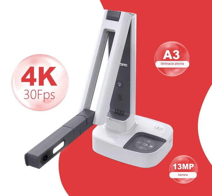 Infografika Joyusing V513: snímacia plocha A3, 13Mpx kamera a 4K pri 30 snímkach za sekundu