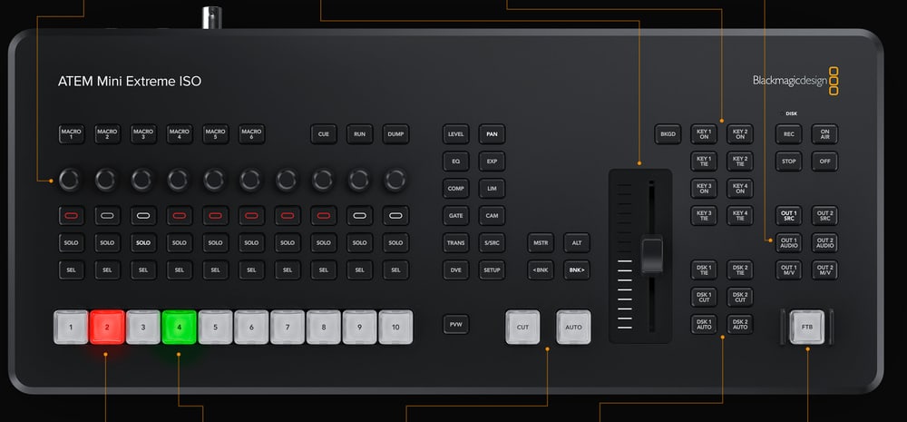 ATEM Mini Extreme ISO G2 – Najpokročilejší ovládací panel radu