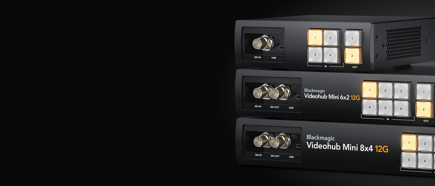 Blackmagic Videohub Mini 8x4 12G – Núdzové pripojenie na čele