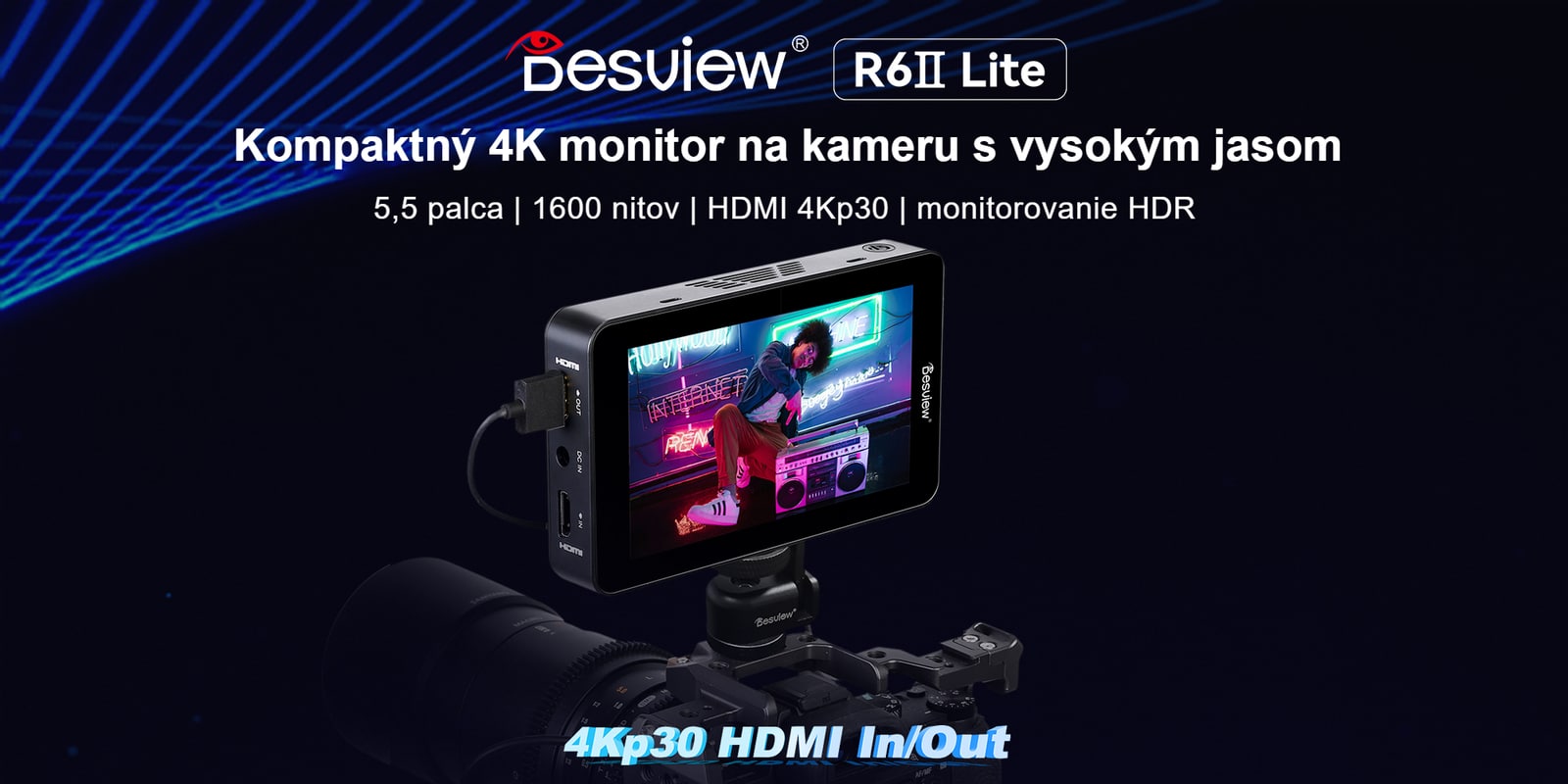 Desview R6II Lite – kompaktný 4K monitor na kameru s vysokým jasom