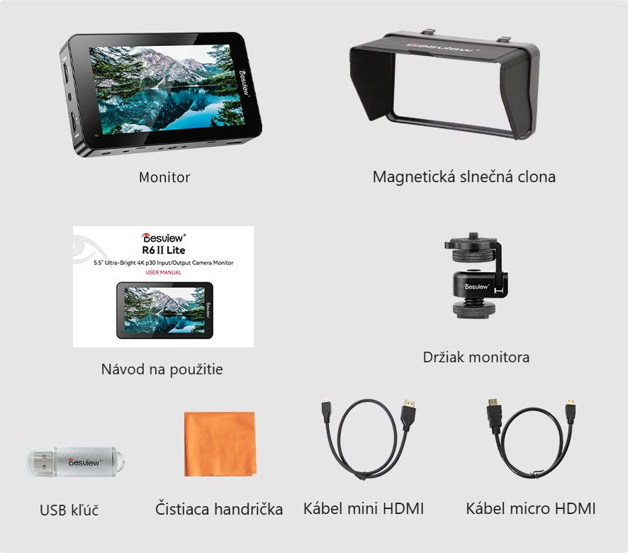 Obsah balenia Desview R6II Lite