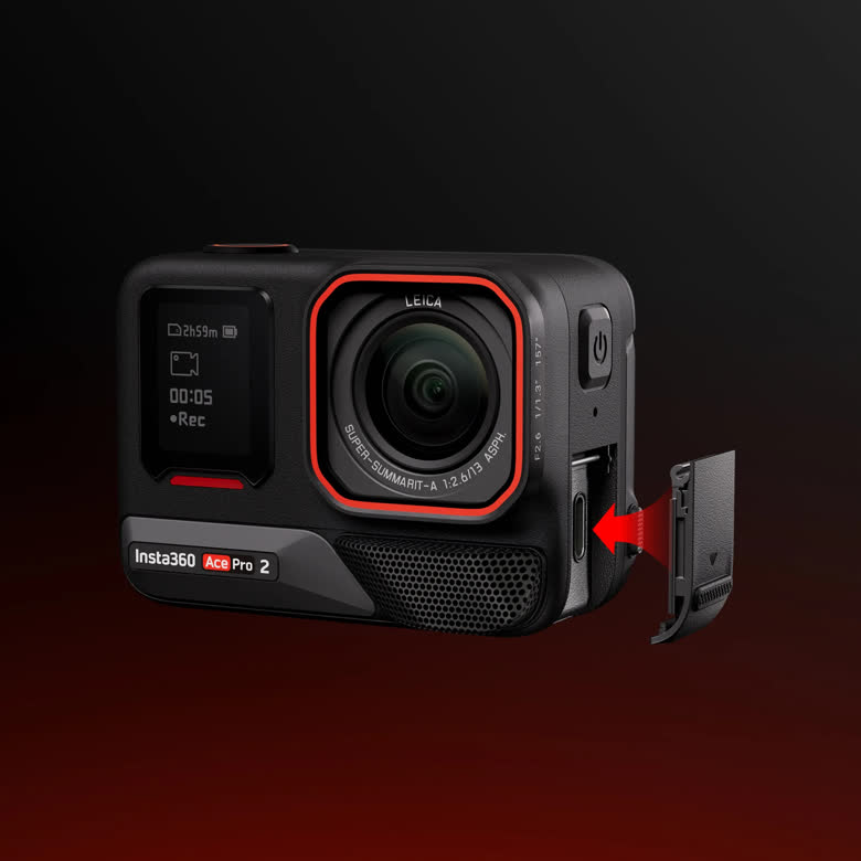 Umístění krytky na kameře Insta360 Ace Pro 2