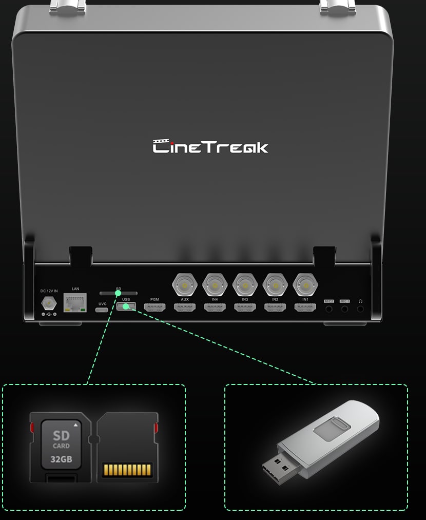 CineTreak Stream Master SDI – Záznam na SD kartu alebo USB disk