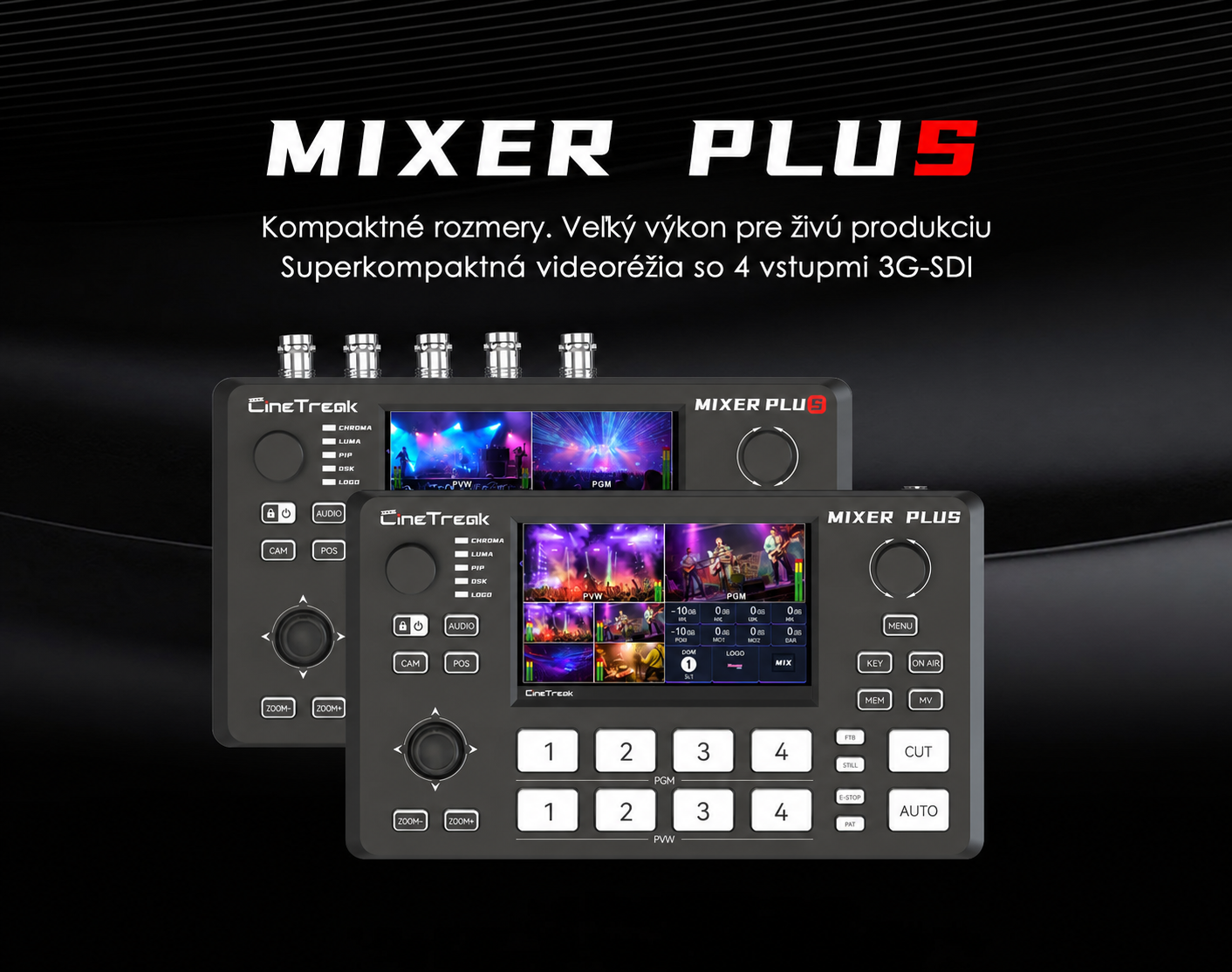 Lokalizovaná infografika CineTreak Mixer Plus SDI