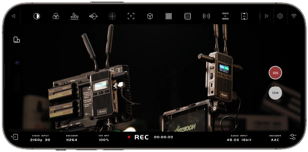 Náhľad na strane kamery · Accsoon CineView 2 SDI