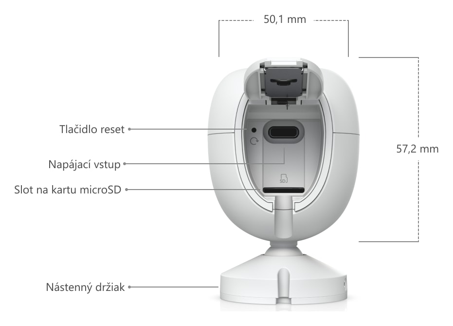 Ubiquiti UniFi Protect G6 Instant, biela – Popis kamery a rozmery