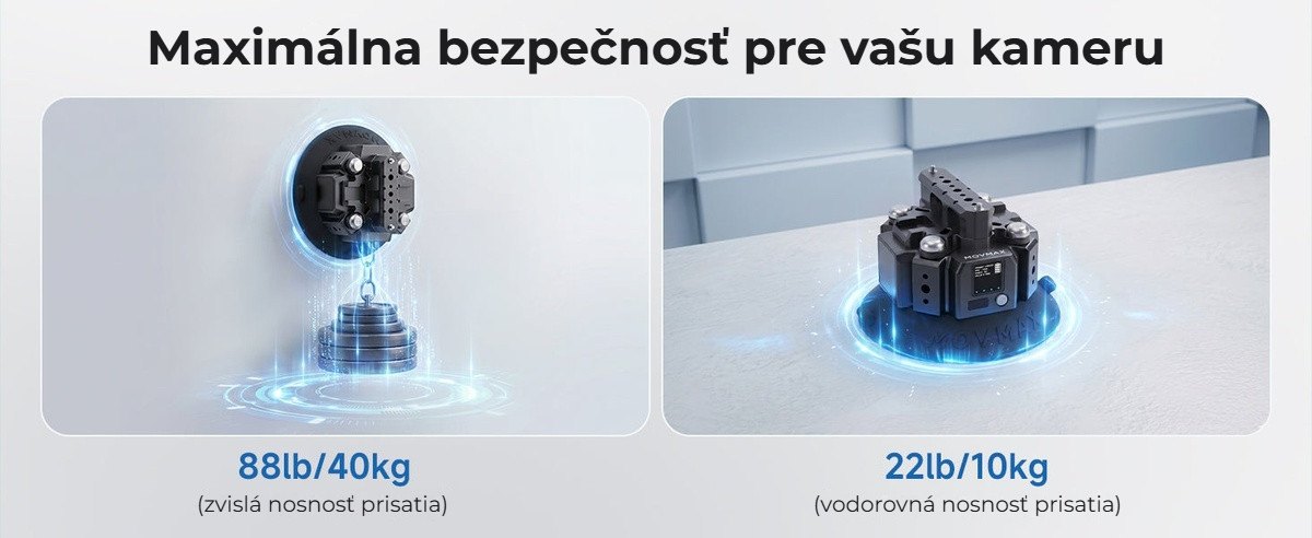 Nosnosť 40 kg zvislo a 10 kg vodorovne