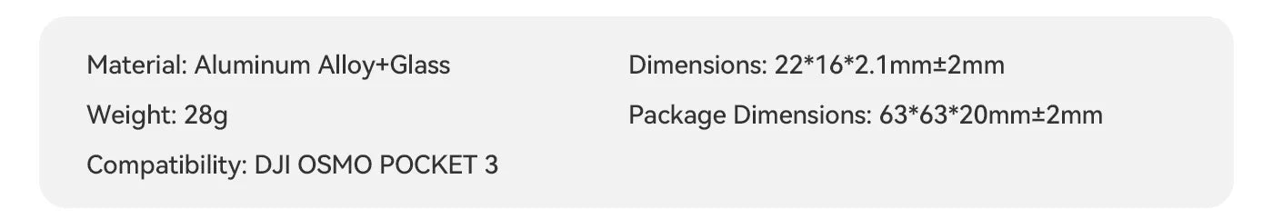 ND Filter for DJI Osmo Pocket 3