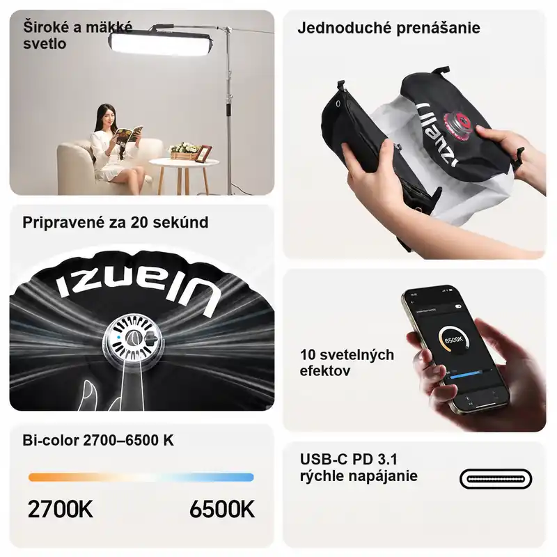 Ulanzi AL120 nafukovací LED světlo – Přehled hlavních vlastností