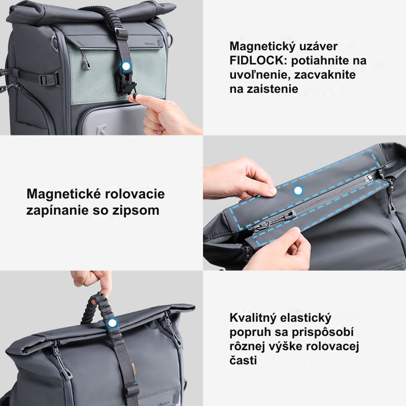 Magnetické rolovacie zapínanie so zipsom