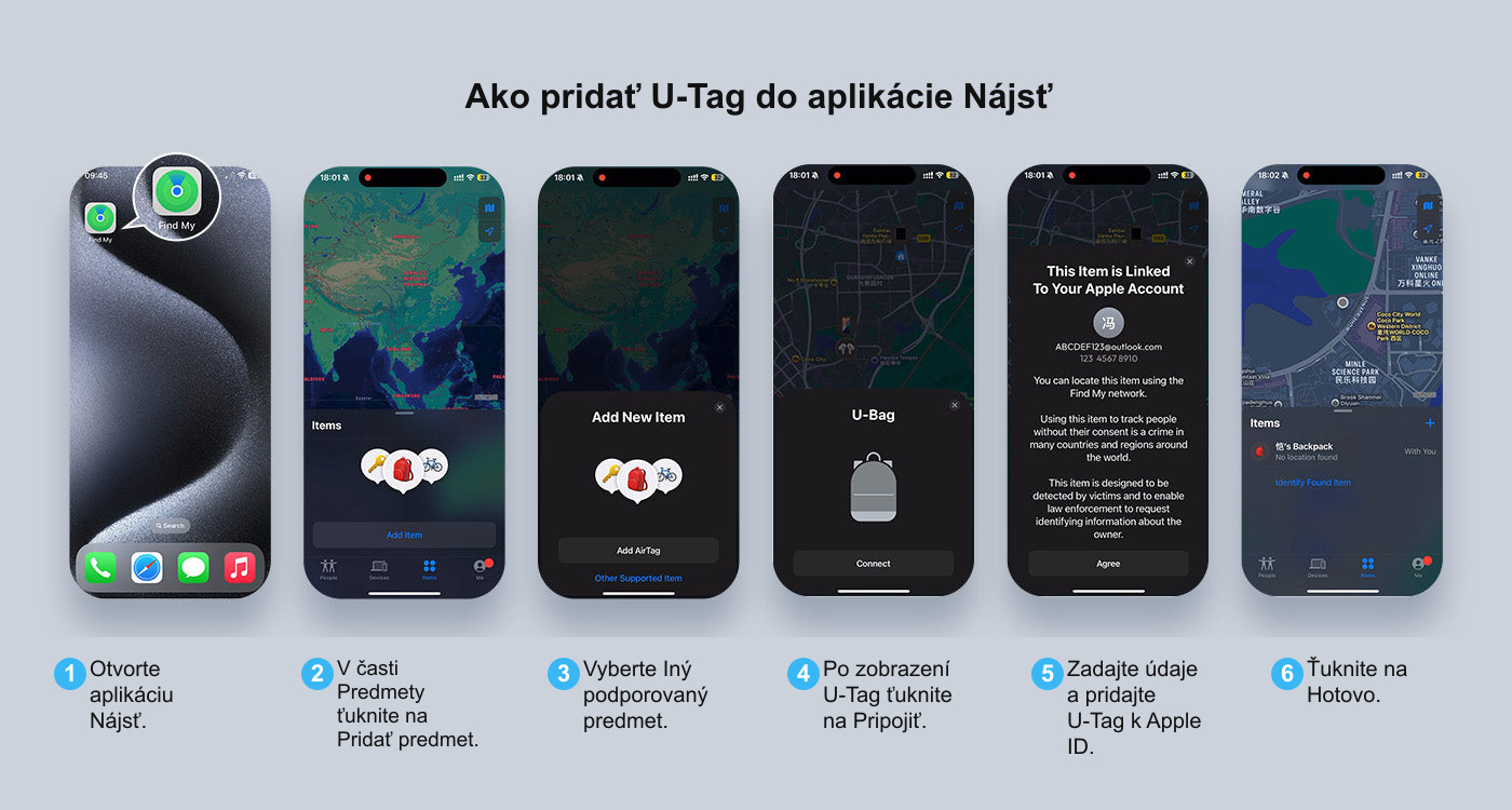 Ako pridať U-Tag do aplikácie Nájsť