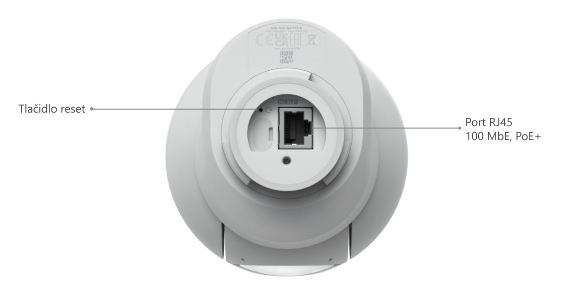 Ubiquiti UniFi Protect G6 PTZ, biela – spodná strana kamery