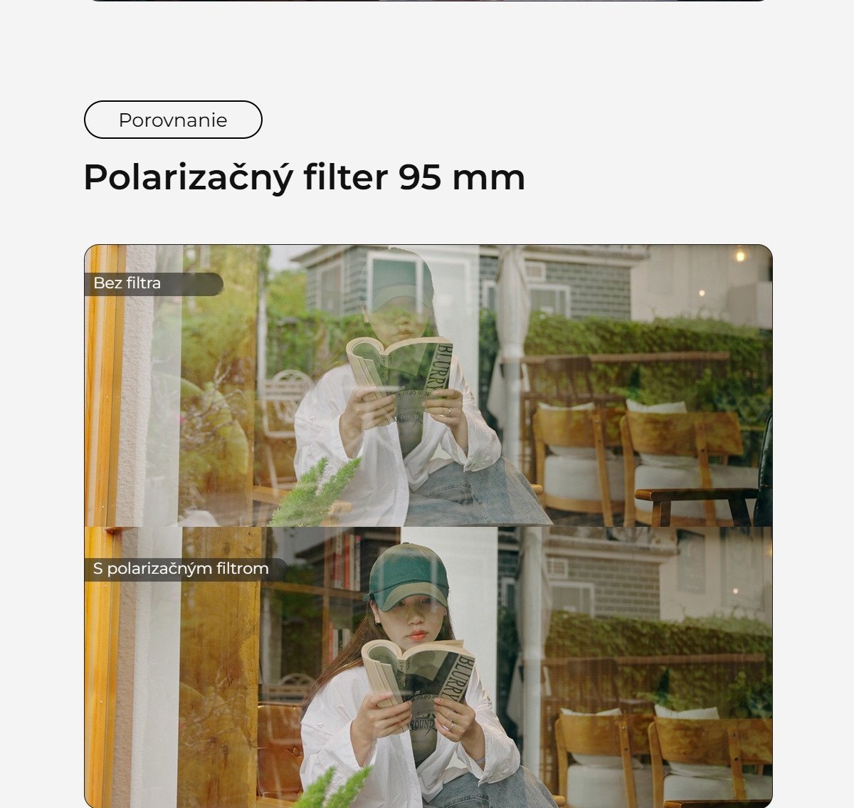 Porovnanie: polarizačný filter