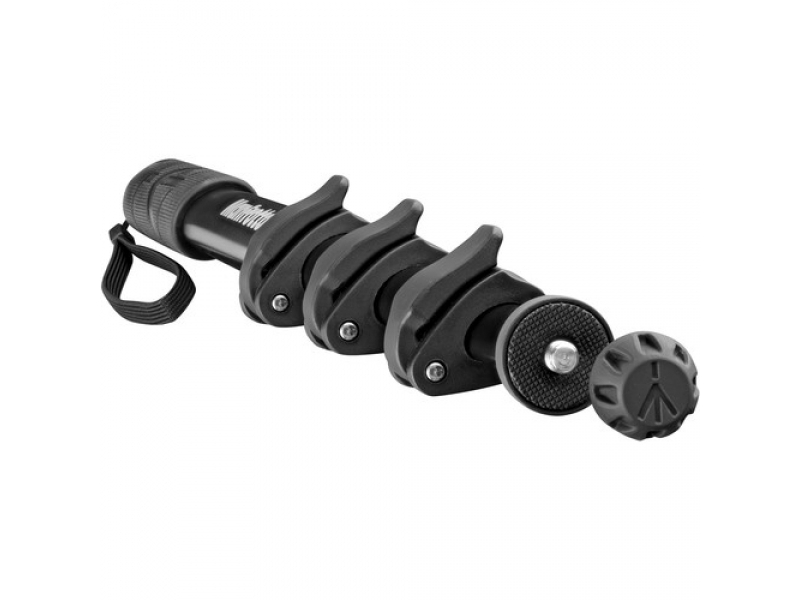 Manfrotto Compact Xtreme MPCOMPACT-BK s oddelenou gumovou pätkou ako ukážka kompatibility