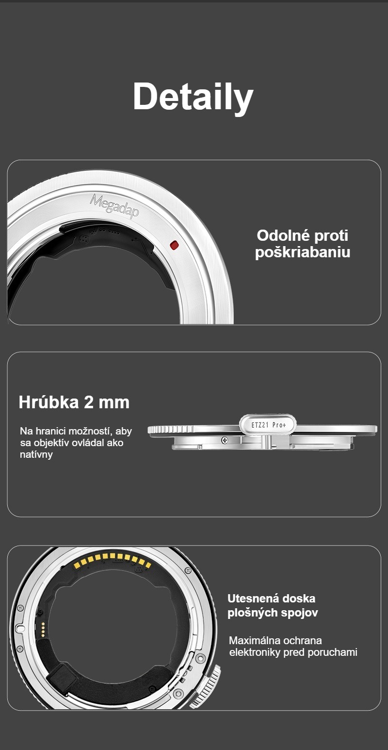 Megadap ETZ21 Pro+ – Hrúbka 2 mm a utesnená elektronika