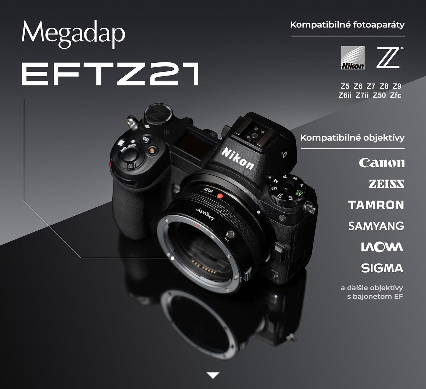 Megadap EFTZ21 – Kompatibilné fotoaparáty a objektívy
