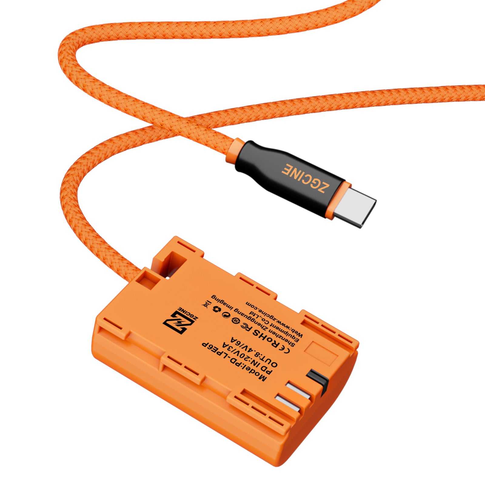 ZGCINE PD-LPE6P dummy baterie s kabelem USB-C