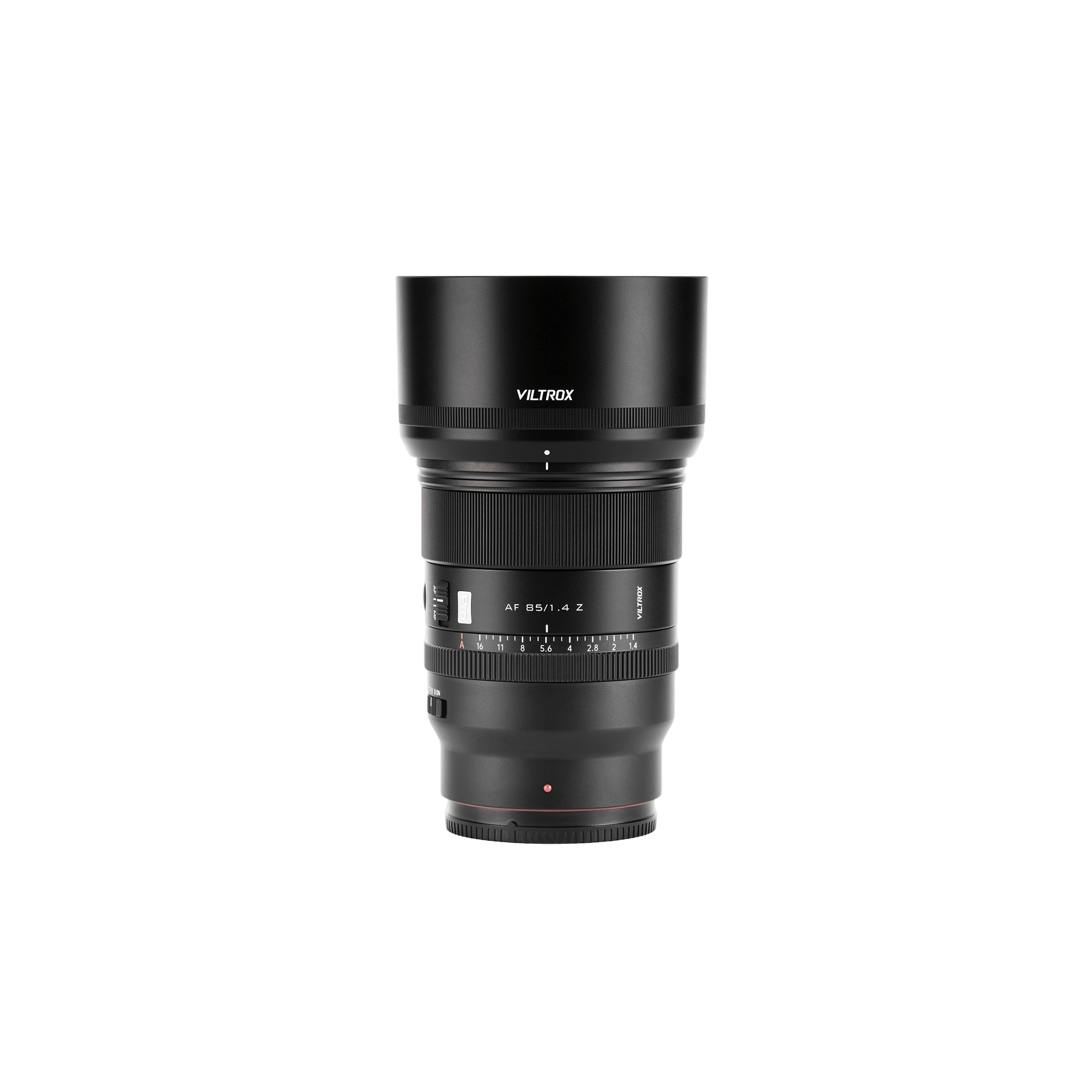 Viltrox AF 85 mm F1.4 Pro Z se sluneční clonou