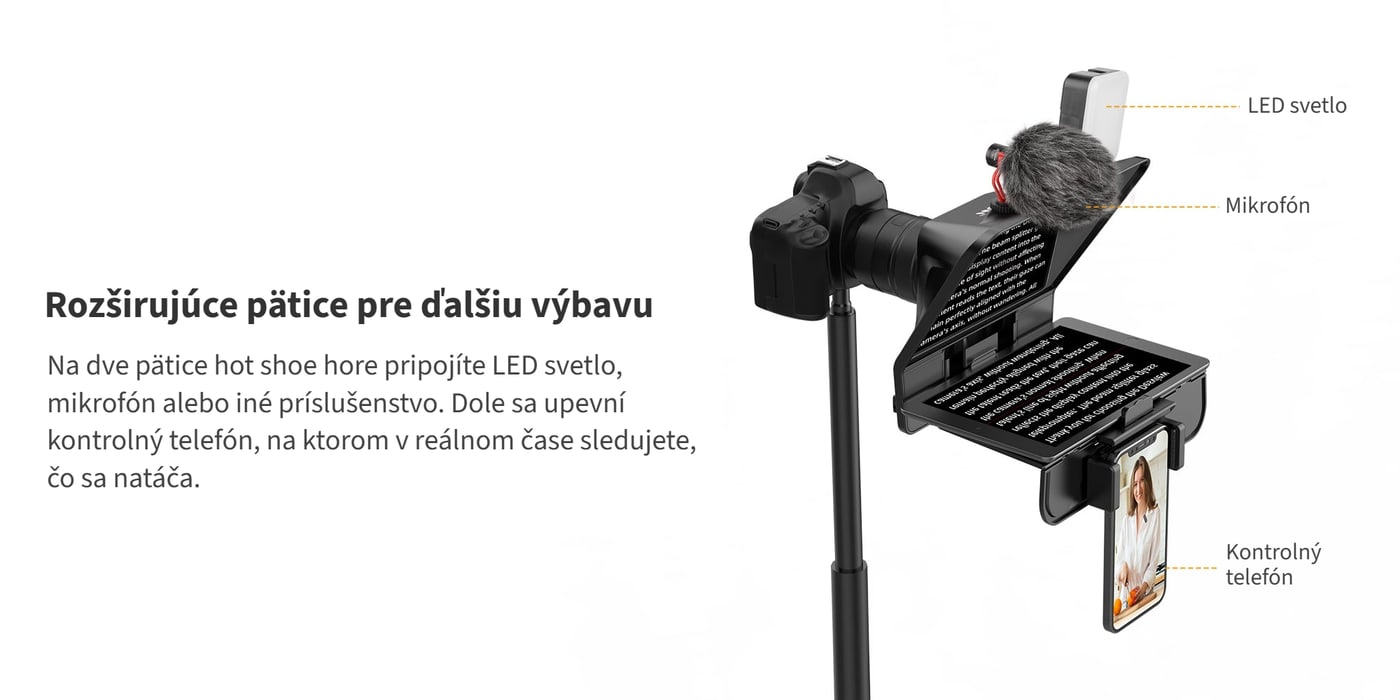 Dve pätice hot shoe a kontrolný telefón