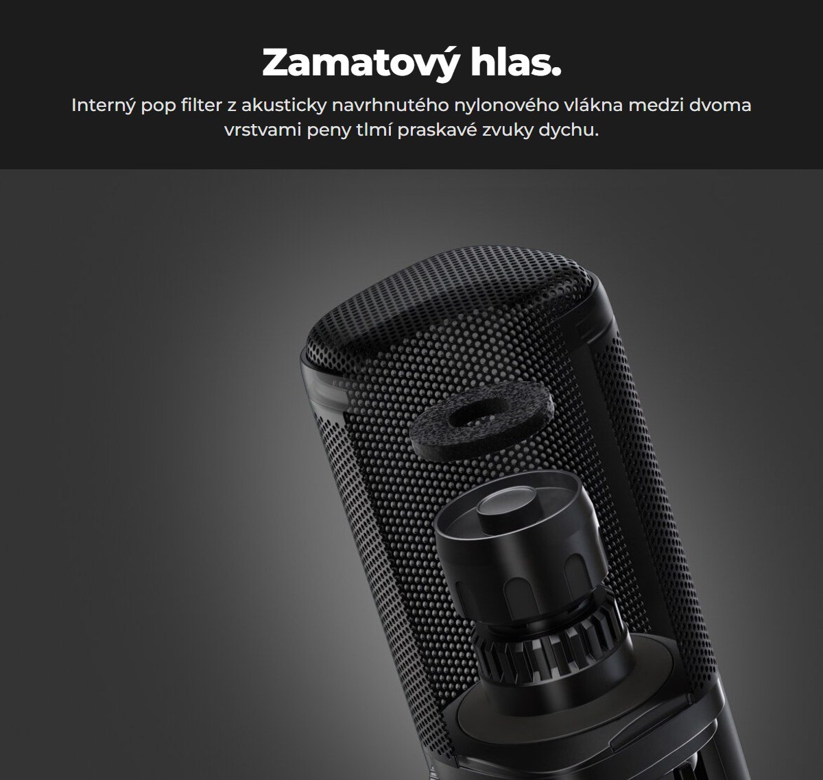 Interný pop filter