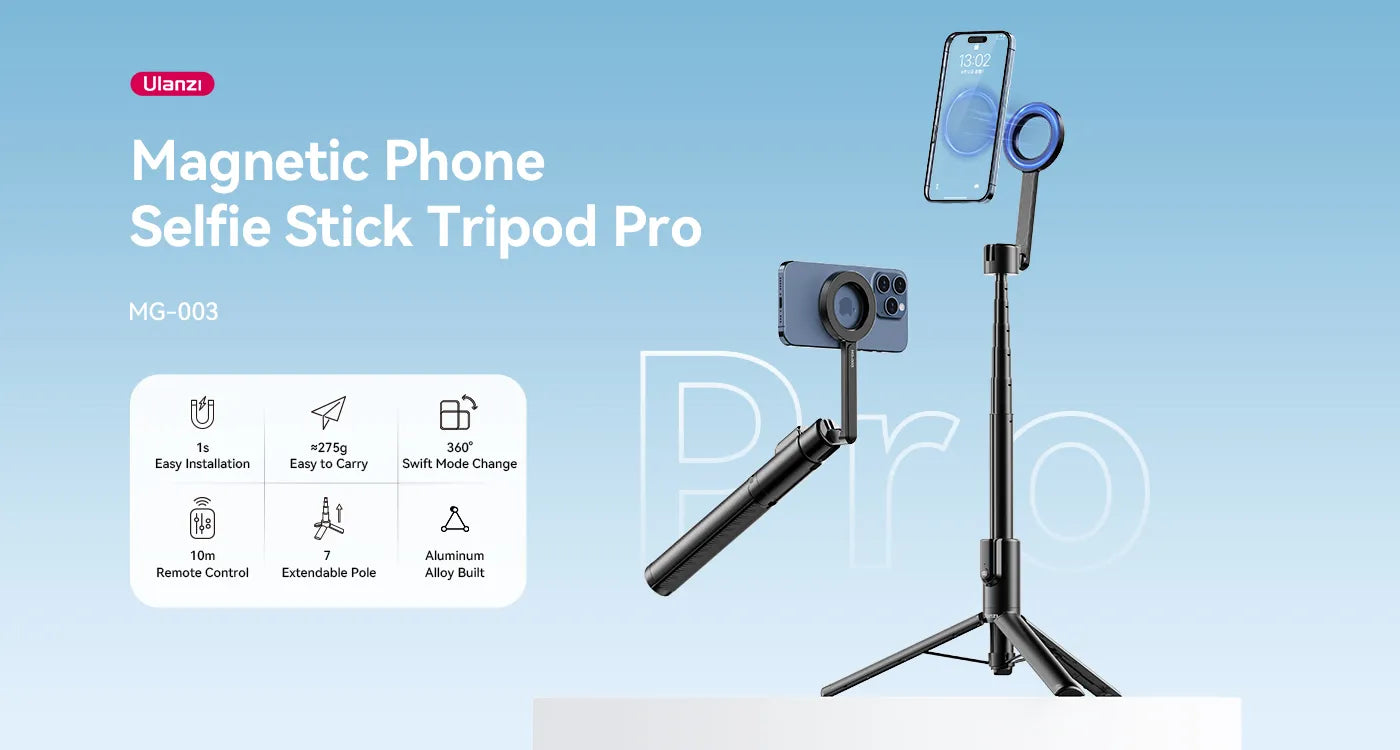 Ulanzi MG-003 Magnetic Phone Selfie Stick Tripod Pro