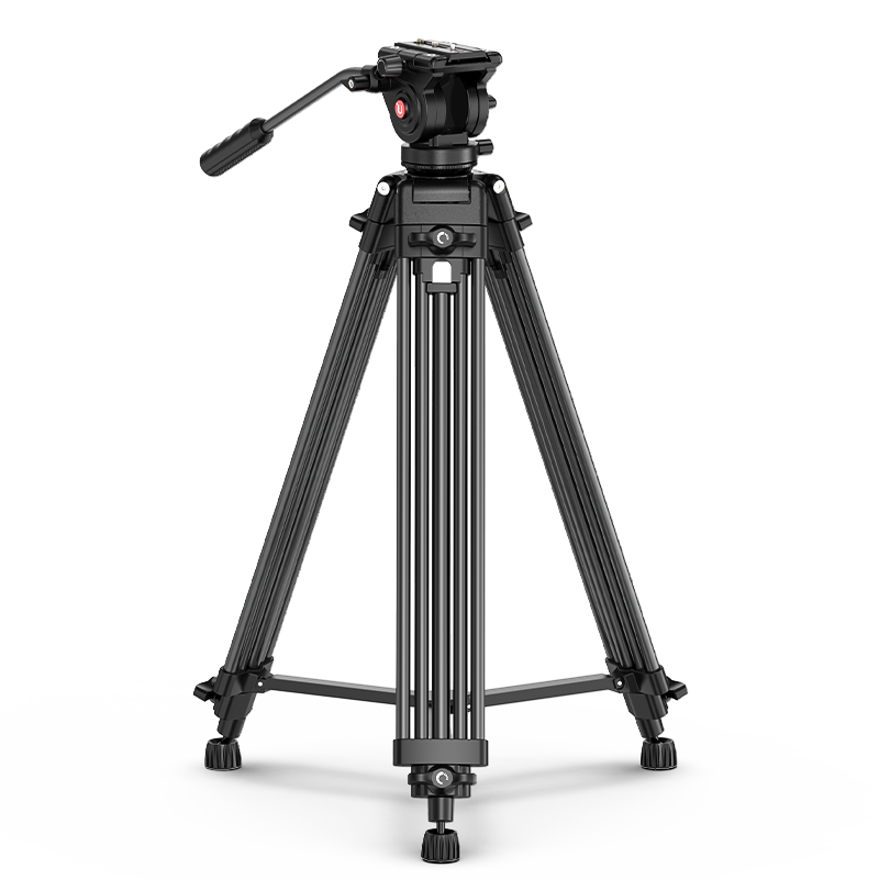 Rozložený hliníkový videostativ Ulanzi MT-81 s fluidní hlavou