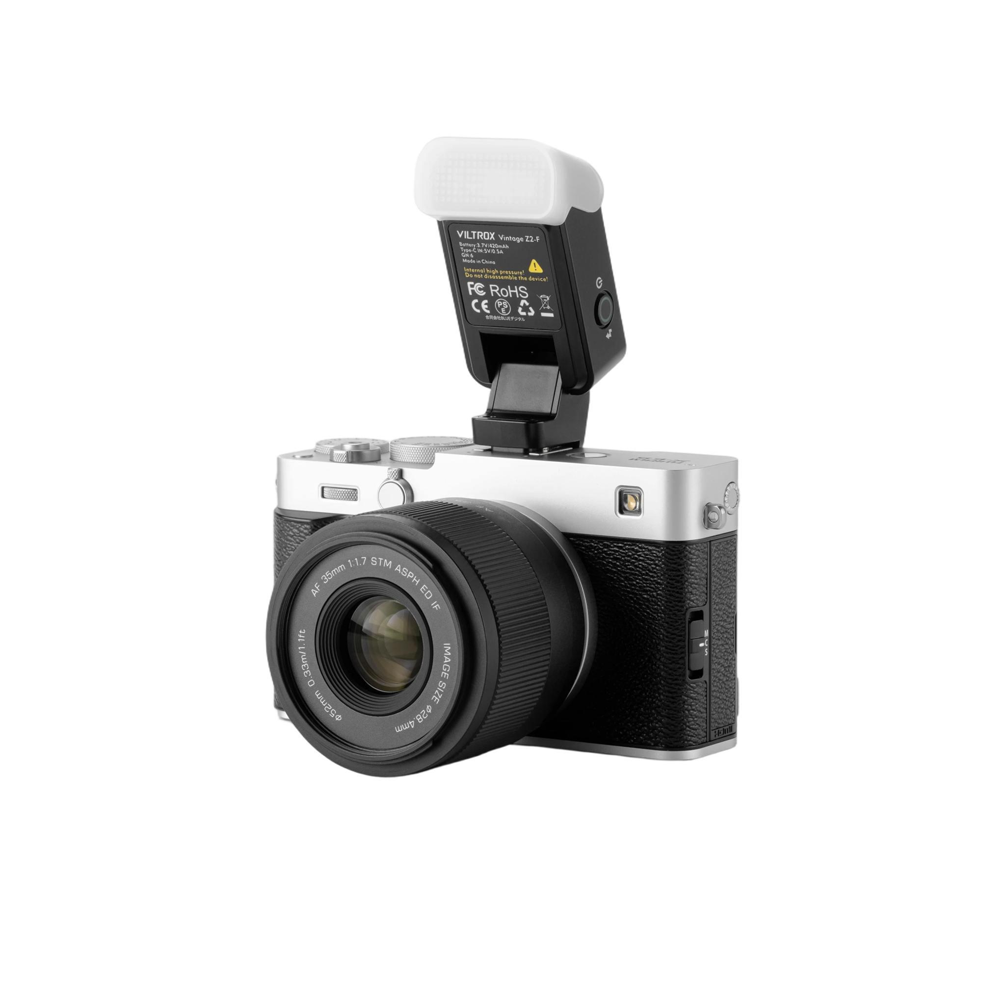 Viltrox Vintage Z2-F nasazený na fotoaparátu Fujifilm