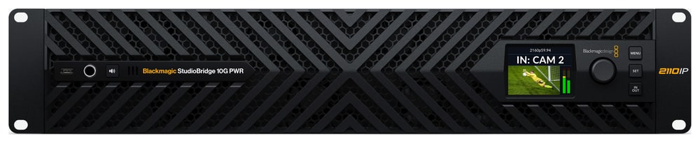 Blackmagic StudioBridge 10G PWR – Dohľad na čele racku
