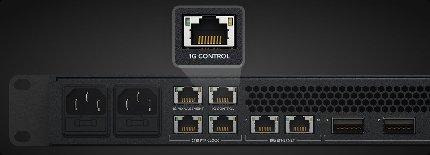 Blackmagic Ethernet Switch 820 – Vyhradený port NMOS