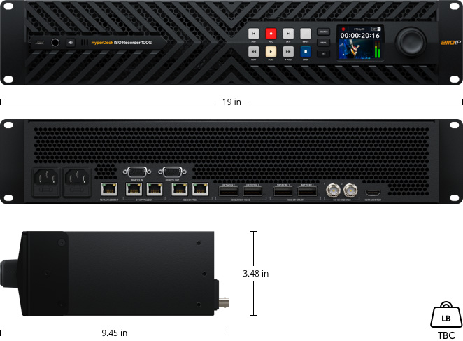 Rozmery HyperDeck ISO Recorder 100G