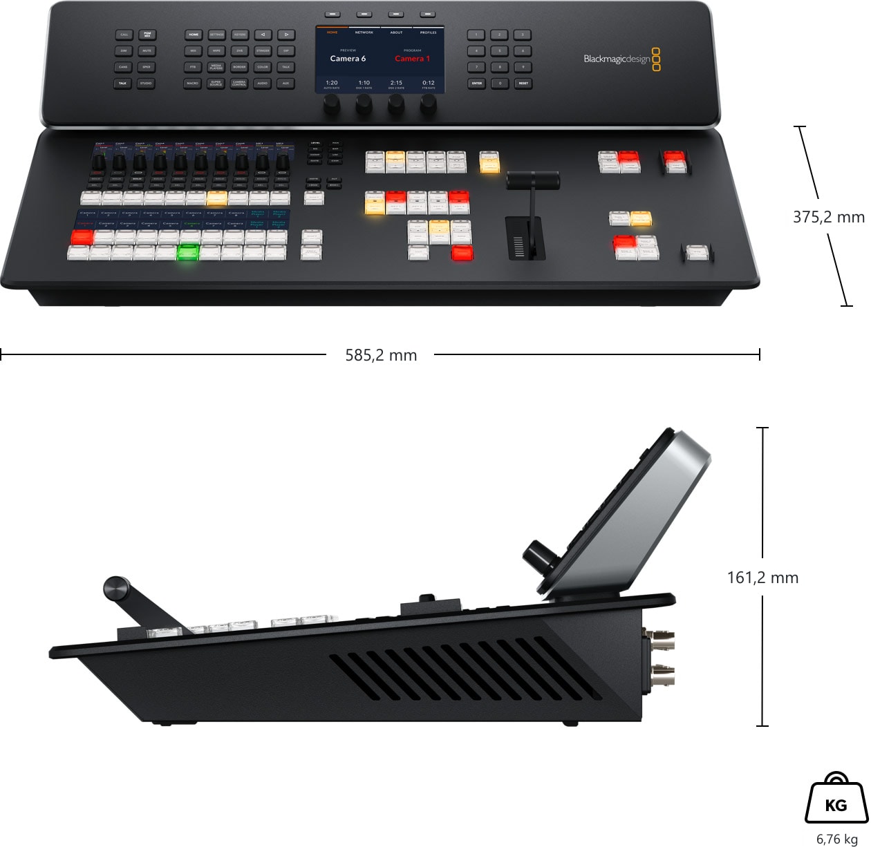 ATEM Television Studio HD8 – Rozmery a hmotnosť