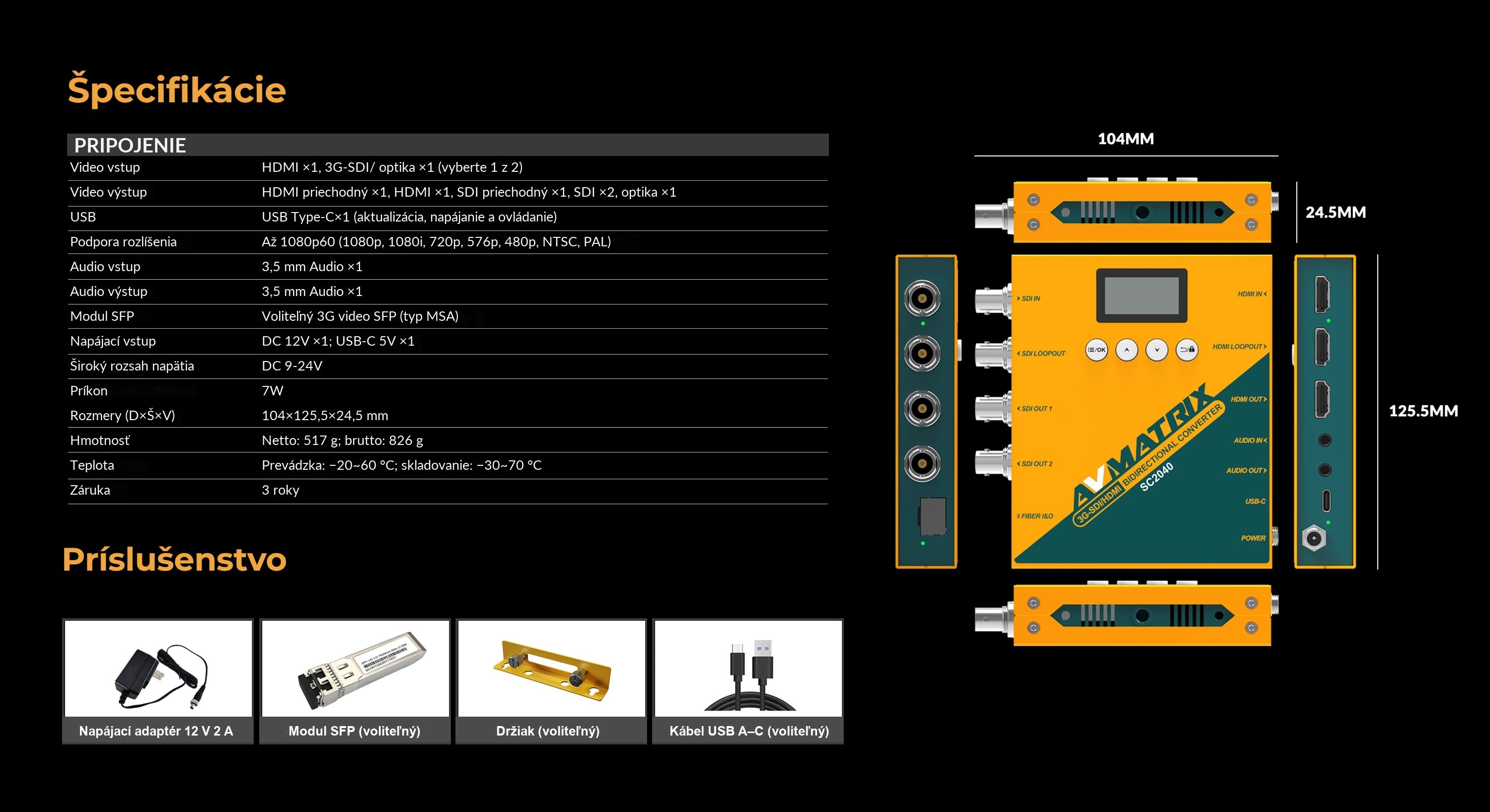 AVMATRIX SC2040 RX – infografika