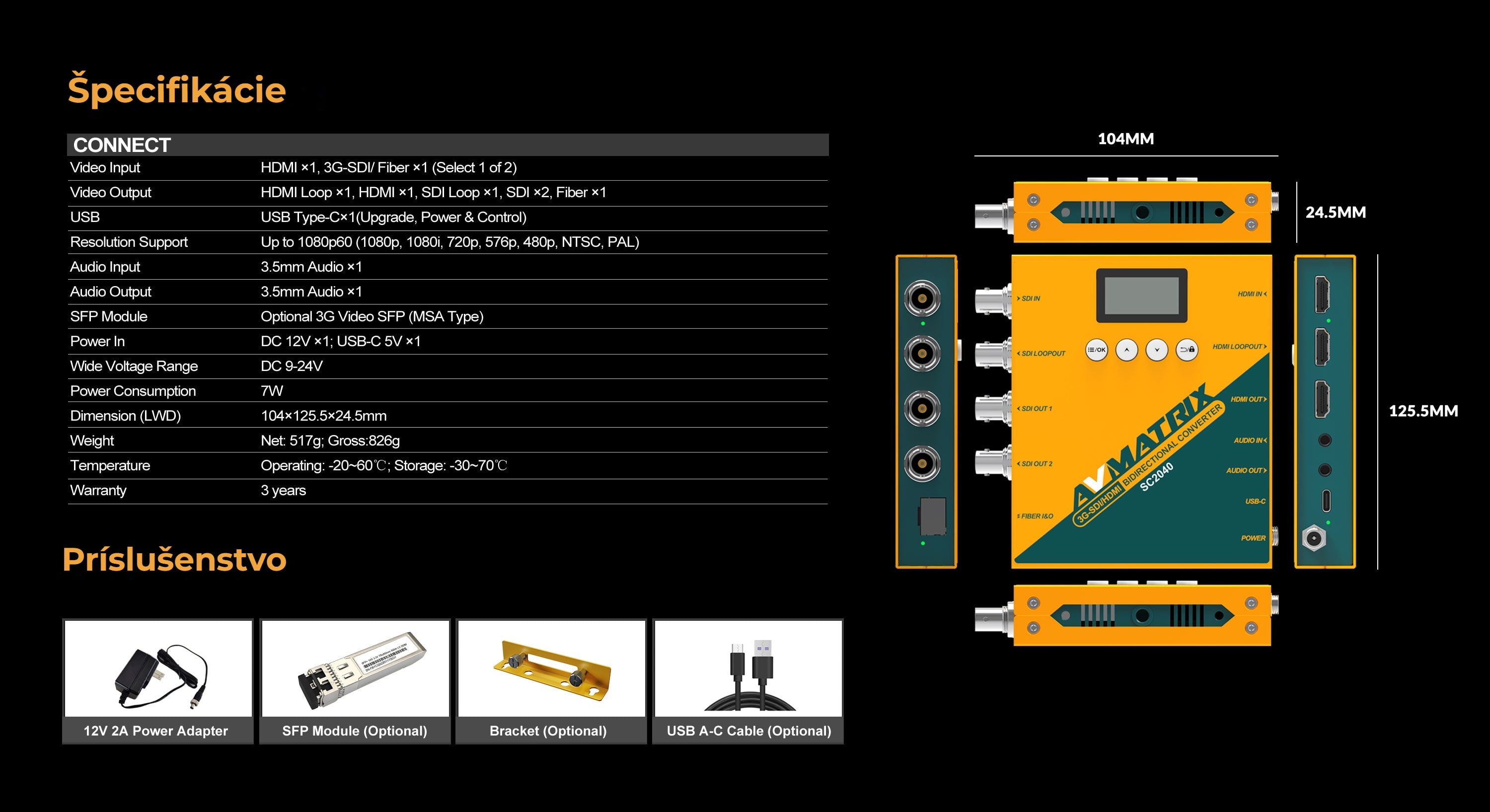 AVMatrix 3G-SDI/ HDMI Bidirectional Scaling Converter