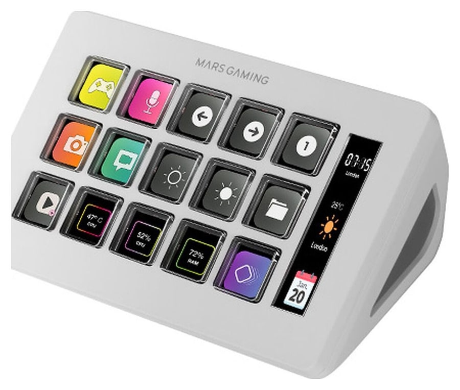Mars Gaming MSD-ONE – 15 prispôsobiteľných LCD tlačidiel