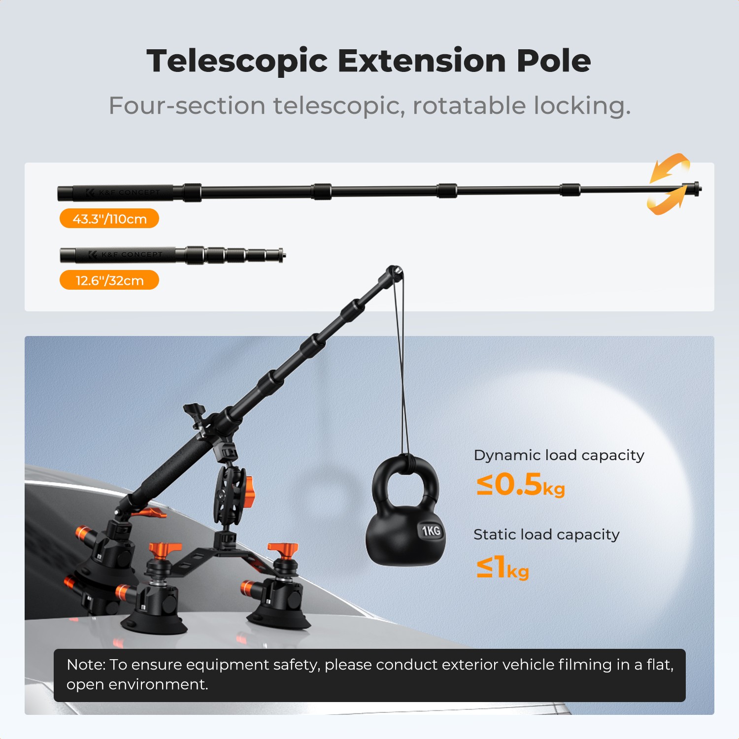 Teleskopická tyč 32–110 cm