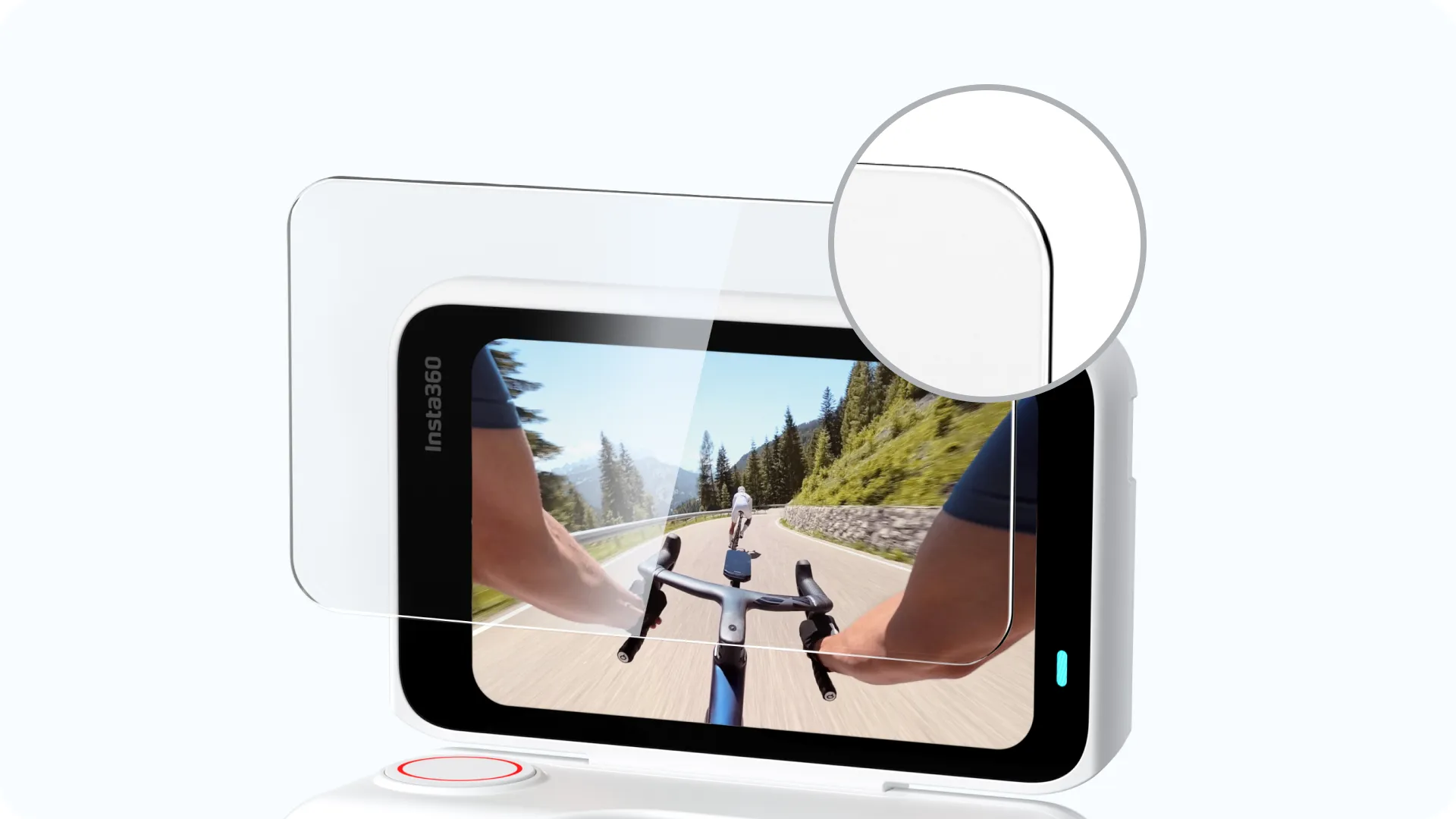 Zaoblené hrany ochranného skla Insta360 GO Ultra
