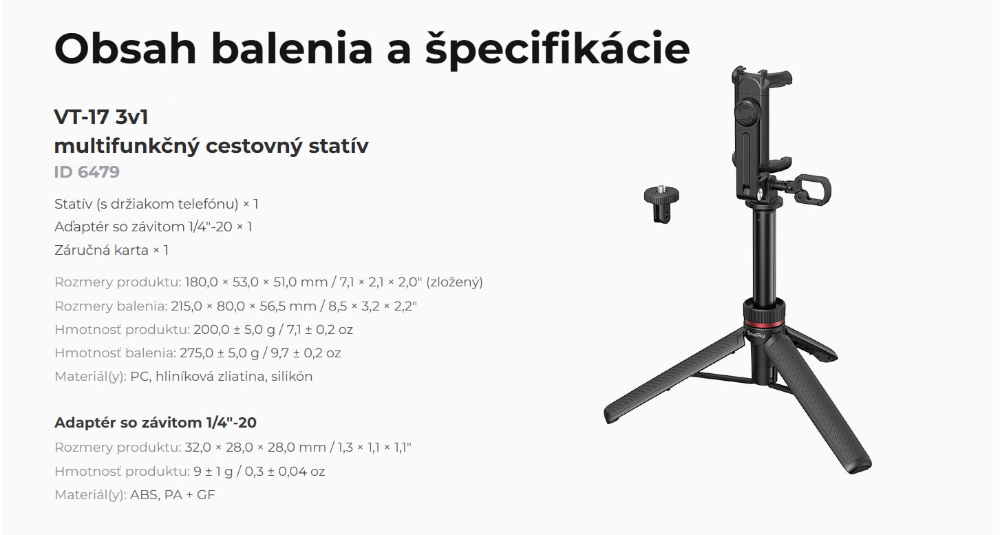 SmallRig VT-17 6479 SK 9