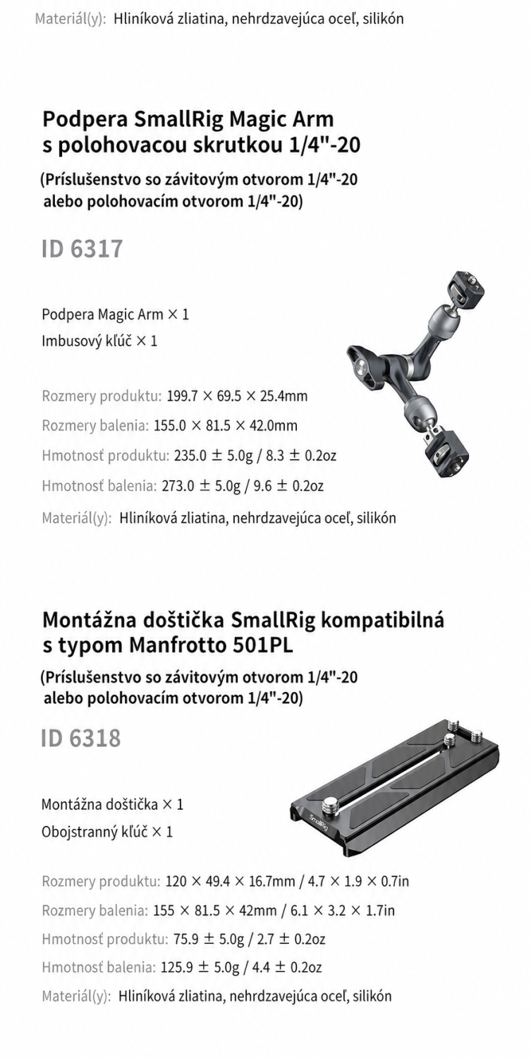 SmallRig Monitor Support 6314 – slovenská infografika 11